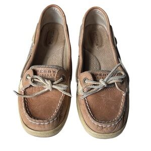Sperry women's Angelfish linen-oat dock shoes size 8 slip-ons  casual
